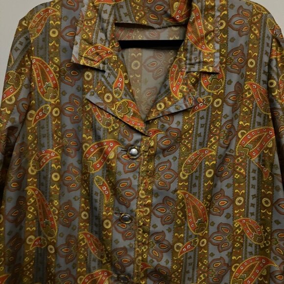 Groovy Vintage Paisley Dress (Plus Size) - Picture 3 of 7